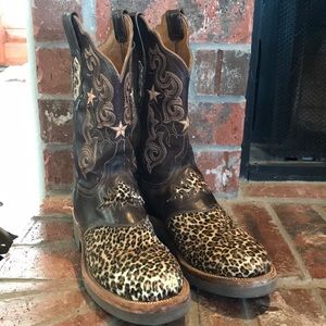 Lucchese leopard cowboy boots